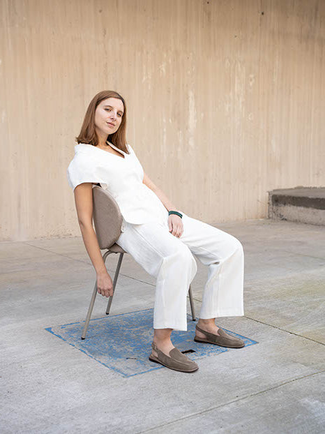 Mocasin de cuero destalonado