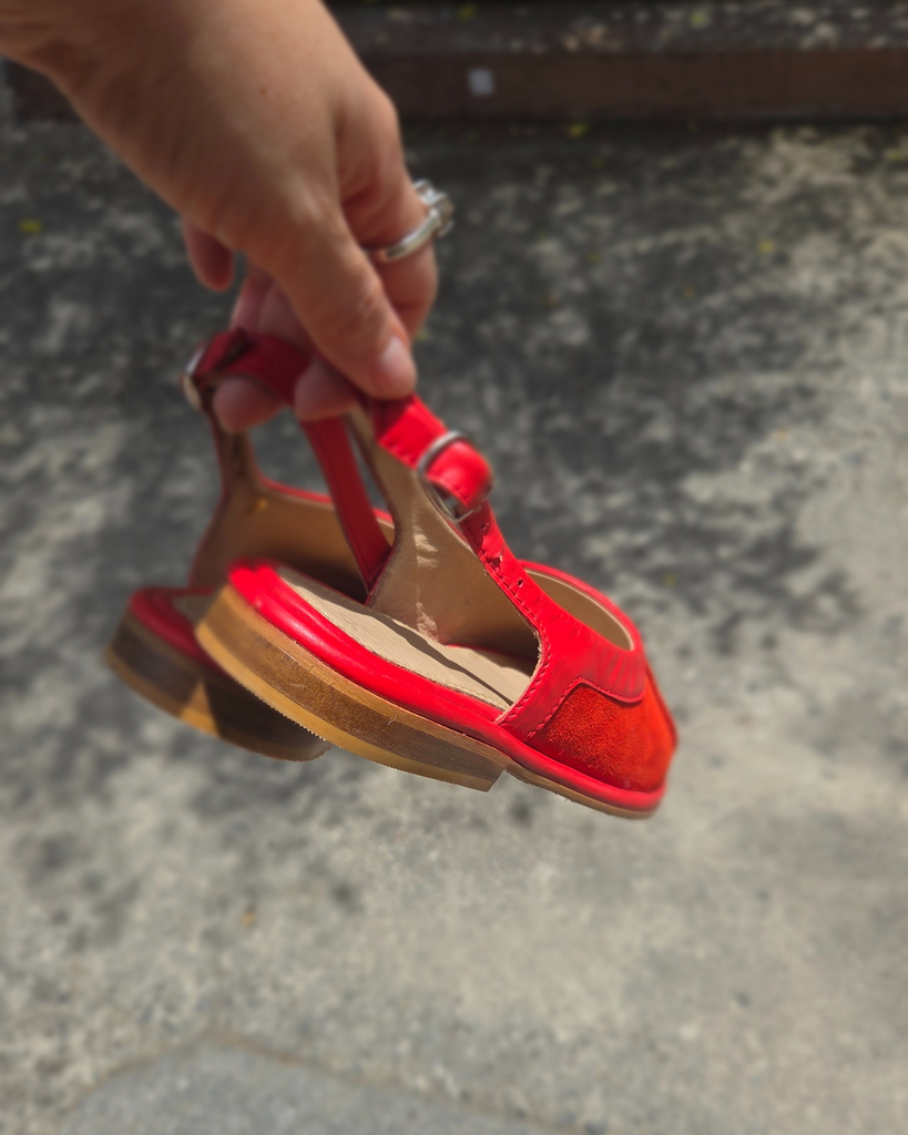 Zapatos rojos mujer cuero