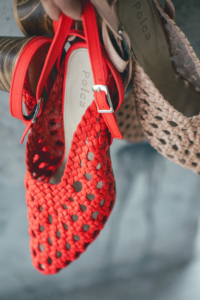 Zapatos de cuero con taco