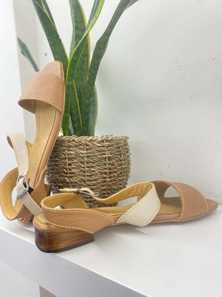 Sandalia Geo Camel-Marfil