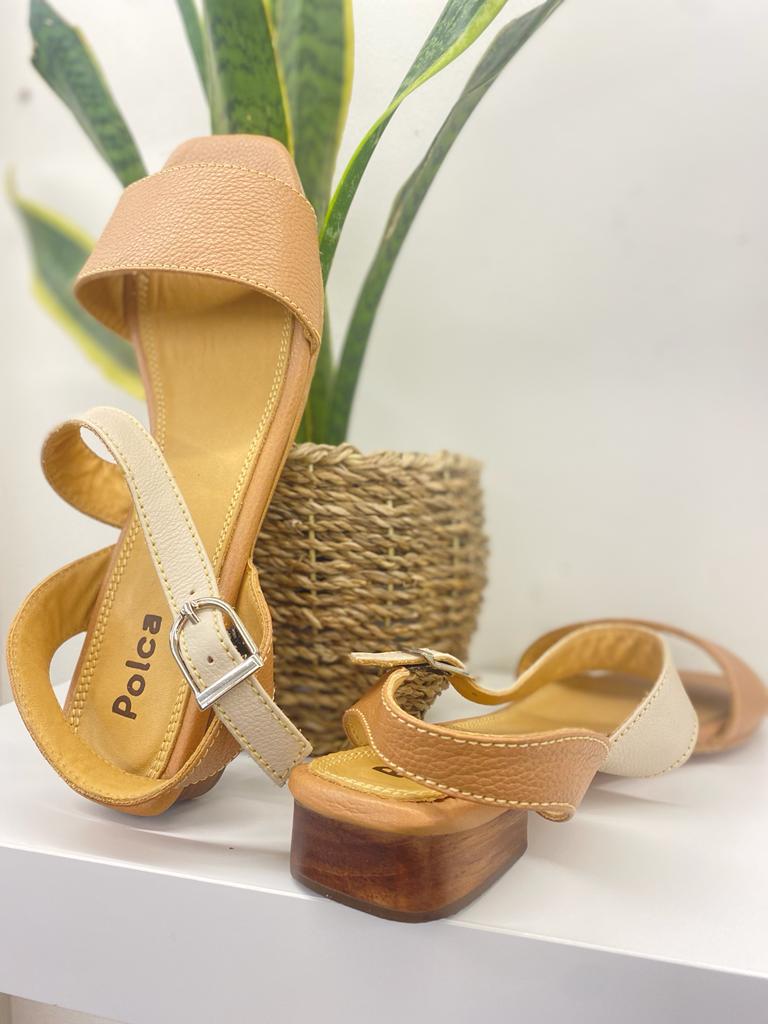 Sandalia Geo Camel-Marfil