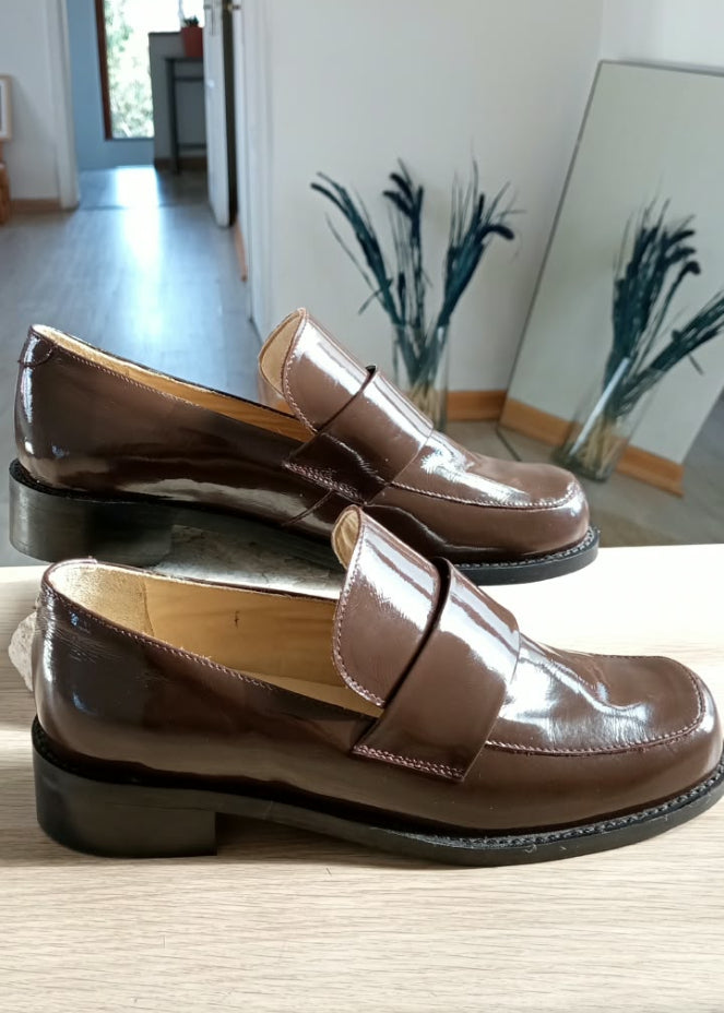 Mocasín Punta Cuadrada Richato Café Moro