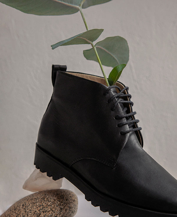 Black Lace Up Ankle Boots