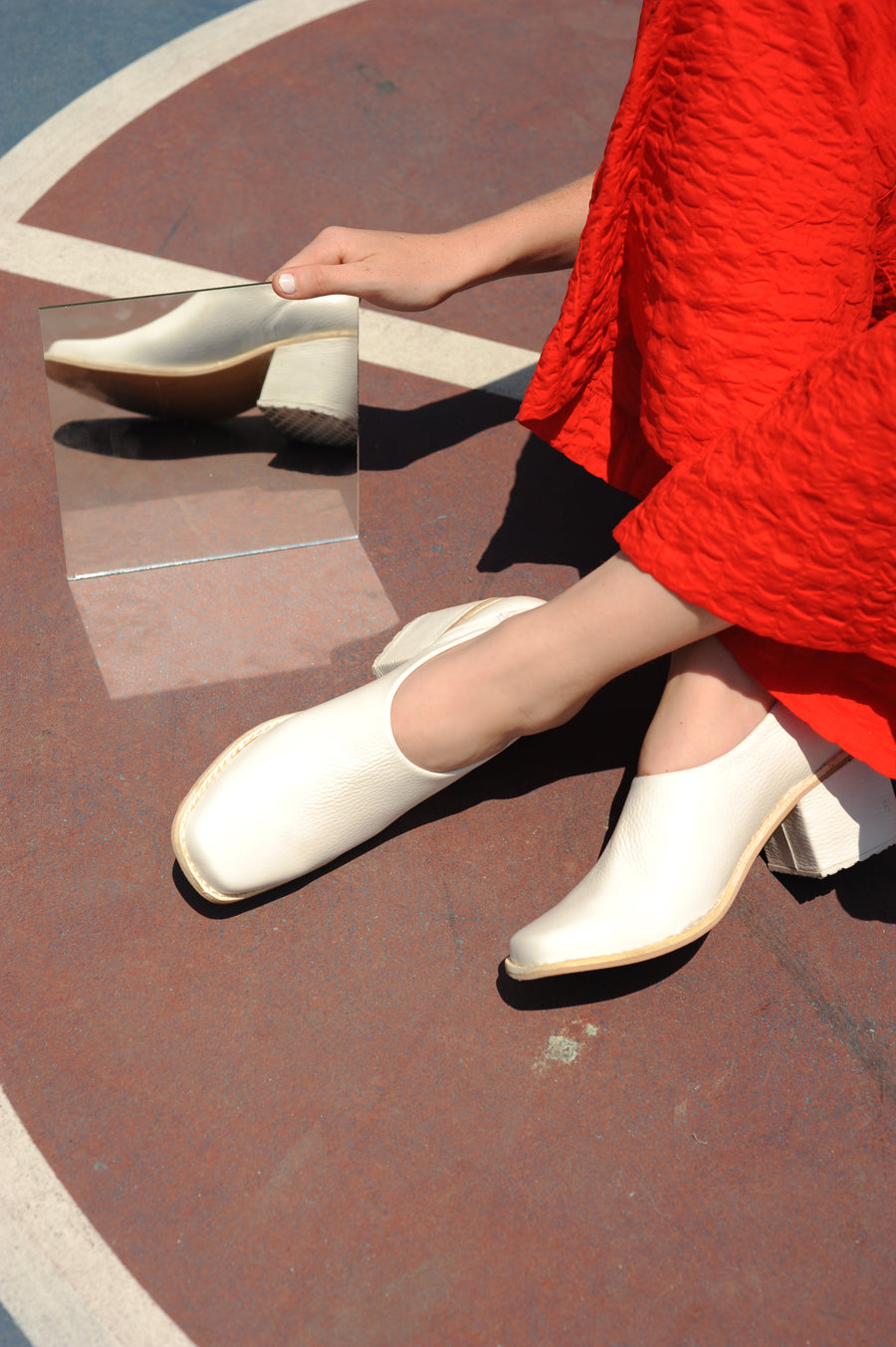 White Otti Leather Heels PAR ÚNICO