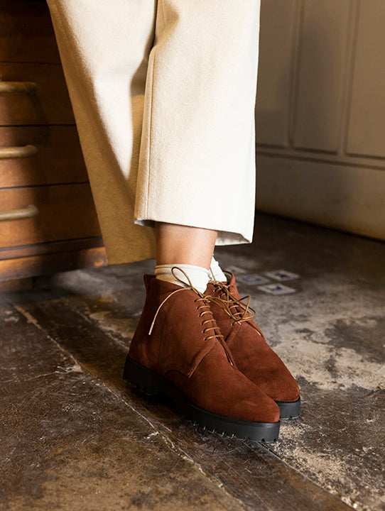 Lace Up Ankle Boots, Reno Roble
